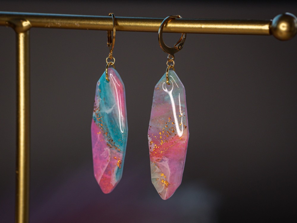 Boucles d'oreilles Klaudia - Miladora Créations - Bijoux en argile polymère et acier inoxydable