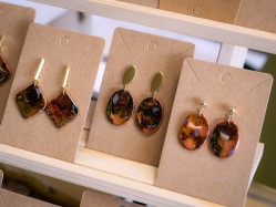 Boucles d'oreilles Ovale Ambre - Miladora Créations