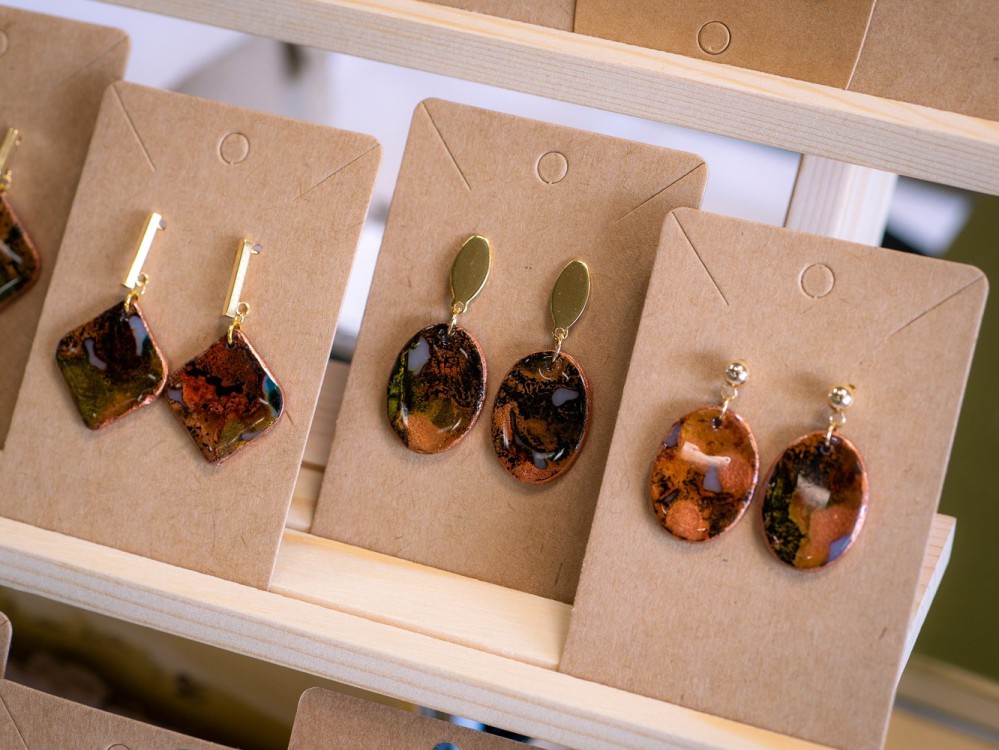 Boucles d'oreilles Ovale Ambre - Miladora Créations
