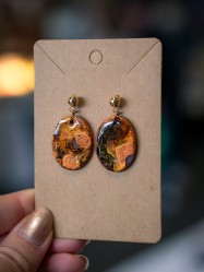 Boucles d'oreilles Ovale Ambre - Miladora Créations