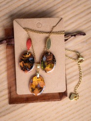 Boucles d'oreilles Ovale Ambre - Miladora Créations