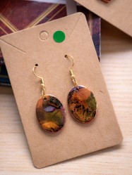 Boucles d'oreilles Ovale Ambre - Miladora Créations
