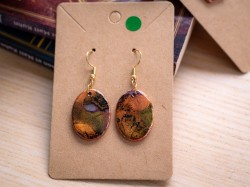 Boucles d'oreilles Ovale Ambre - Miladora Créations