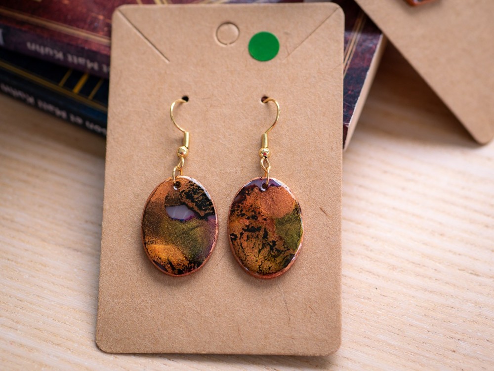 Boucles d'oreilles Ovale Ambre - Miladora Créations