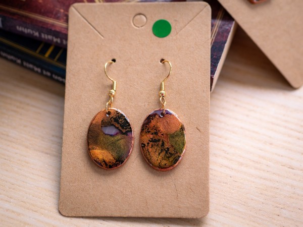 Boucles d'oreilles Ovale Ambre - Miladora Créations