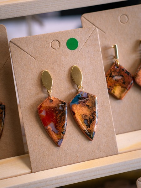Boucles d'oreilles Dent Ambre - Miladora Créations