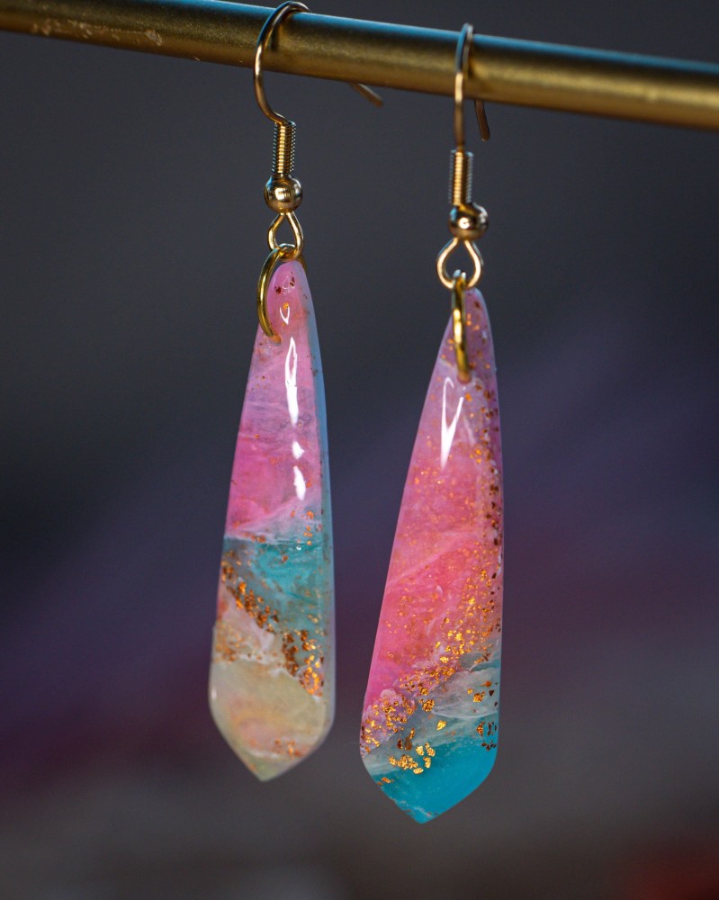 Boucles d'oreilles Monika - Miladora Créations - Bijoux en argile polymère et acier inoxydable