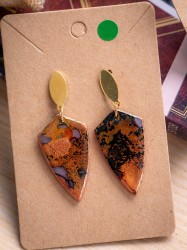 Boucles d'oreilles Dent Ambre - Miladora Créations