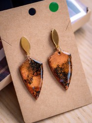 Boucles d'oreilles Dent Ambre - Miladora Créations