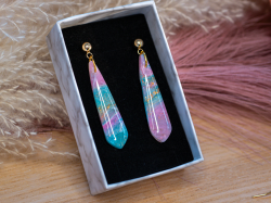 Boucles d'oreilles Monika - Miladora Créations - Bijoux en argile polymère et acier inoxydable