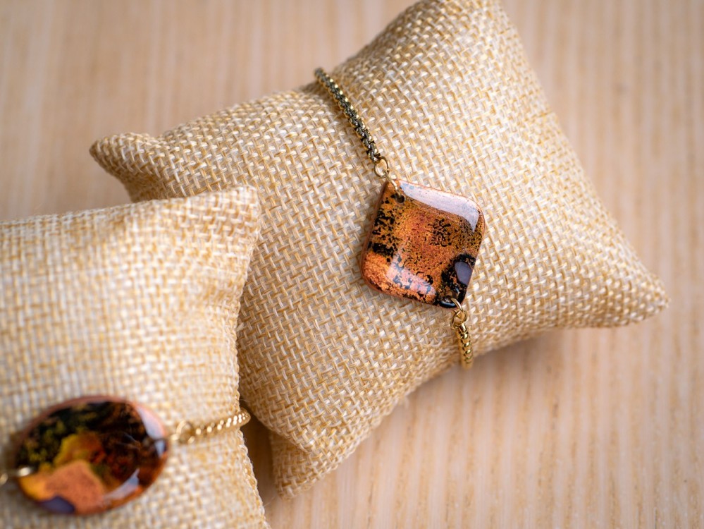 Bracelet Carré Ambre - Miladora Créations