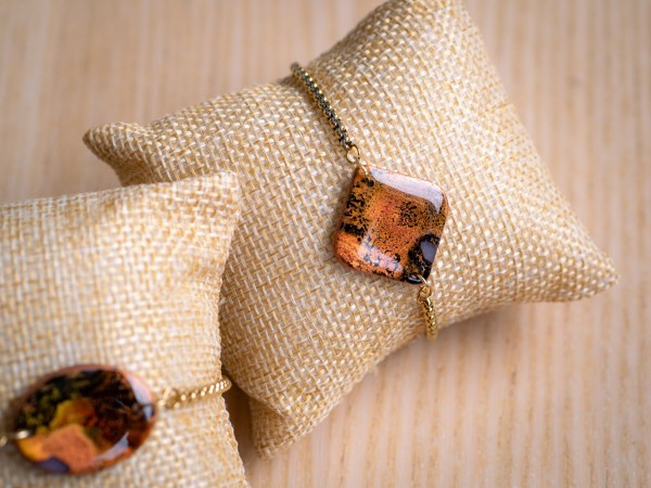 Bracelet Carré Ambre - Miladora Créations