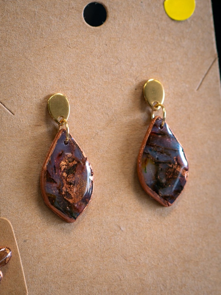 Boucles d'oreilles Gouttes Ambre - Miladora Créations