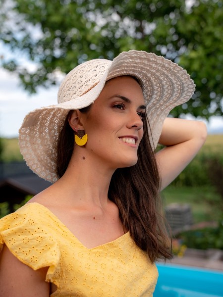 Boucles d'oreilles Bouton D'or - Miladora Créations - Bijoux en argile polymère et acier inoxydable