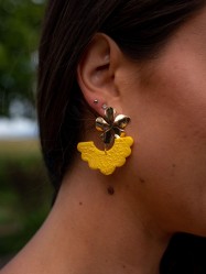 Boucles d'oreilles Narcisses - Miladora Créations - Bijoux en argile polymère et acier inoxydable