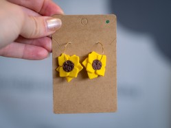 Boucles d'oreilles Dahlia - Miladora Créations - Bijoux en argile polymère et acier inoxydable