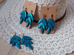 Boucles d'oreilles Canopée Mixtes - Miladora Créations - Bijoux en argile polymère et acier inoxydable