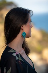 Boucles d'oreilles Canopée Texturées - Miladora Créations - Bijoux en argile polymère et acier inoxydable