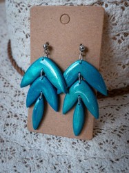 Boucles d'oreilles Canopée Lisses - Miladora Créations - Bijoux en argile polymère et acier inoxydable