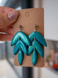 Boucles d'oreilles Canopée Lisses - Miladora Créations - Bijoux en argile polymère et acier inoxydable