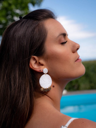 Boucles d'oreilles Ibiza - Miladora Créations - Bijoux en argile polymère et acier inoxydable