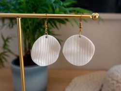 Boucles d'oreilles Chypre Crochet - Miladora Créations - Bijoux en argile polymère et acier inoxydable