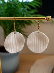 Boucles d'oreilles Chypre Crochet - Miladora Créations - Bijoux en argile polymère et acier inoxydable