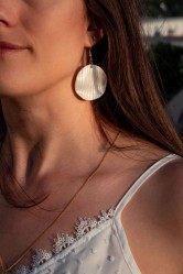 Boucles d'oreilles Chypre Crochet - Miladora Créations - Bijoux en argile polymère et acier inoxydable