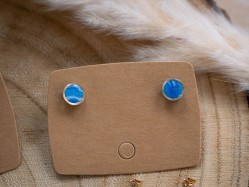 Puces d'oreilles Lola Bleu - Miladora Créations