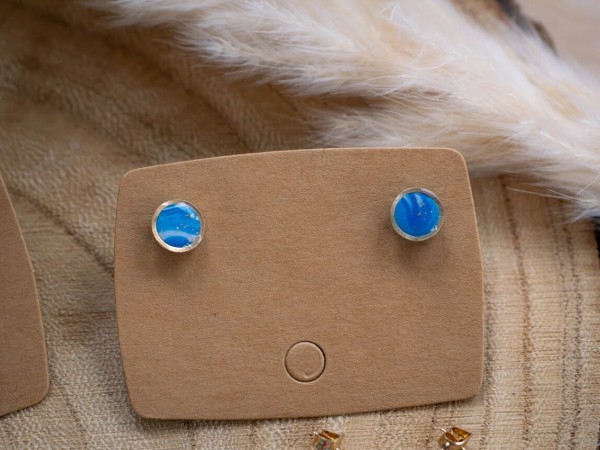 Puces d'oreilles Lola Bleu - Miladora Créations