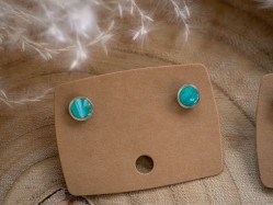 Puces d'oreilles Lola Vert - Miladora Créations