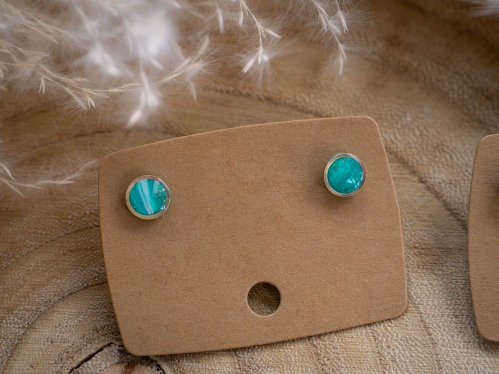 Puces d'oreilles Lola Vert - Miladora Créations