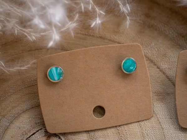 Puces d'oreilles Lola Vert - Miladora Créations