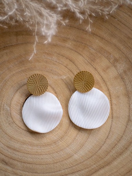 Boucles d'oreilles Chypre Osier - Miladora Créations - Bijoux en argile polymère et acier inoxydable