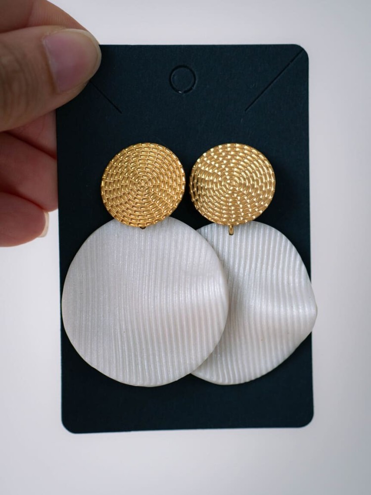 Boucles d'oreilles Chypre Osier - Miladora Créations - Bijoux en argile polymère et acier inoxydable