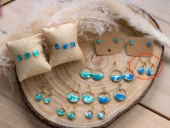 Boucles d'oreilles Louise Bleu & Or - Miladora Créations