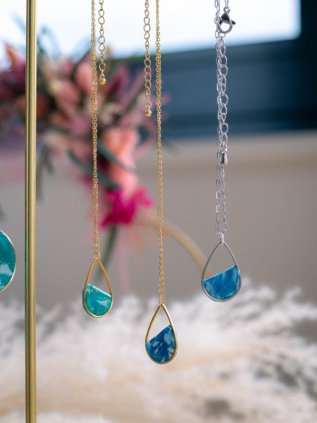 Collier Louise Bleu et Argent - Miladora Créations