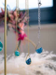 Collier Louise Bleu et Or - Miladora Créations