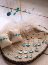 Collier Louise Vert & or - Miladora Créations