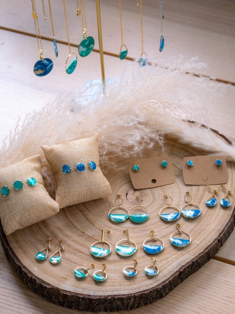 Collier Louise Vert & or - Miladora Créations