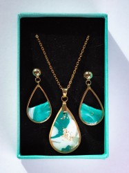 Collier Louise Vert & or - Miladora Créations