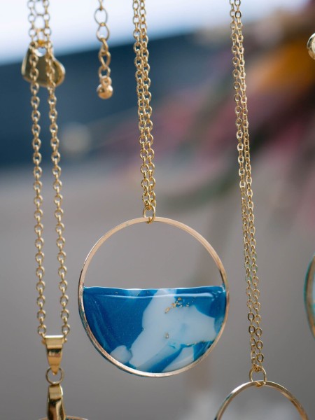 Collier Lili Bleu - Miladora Créations