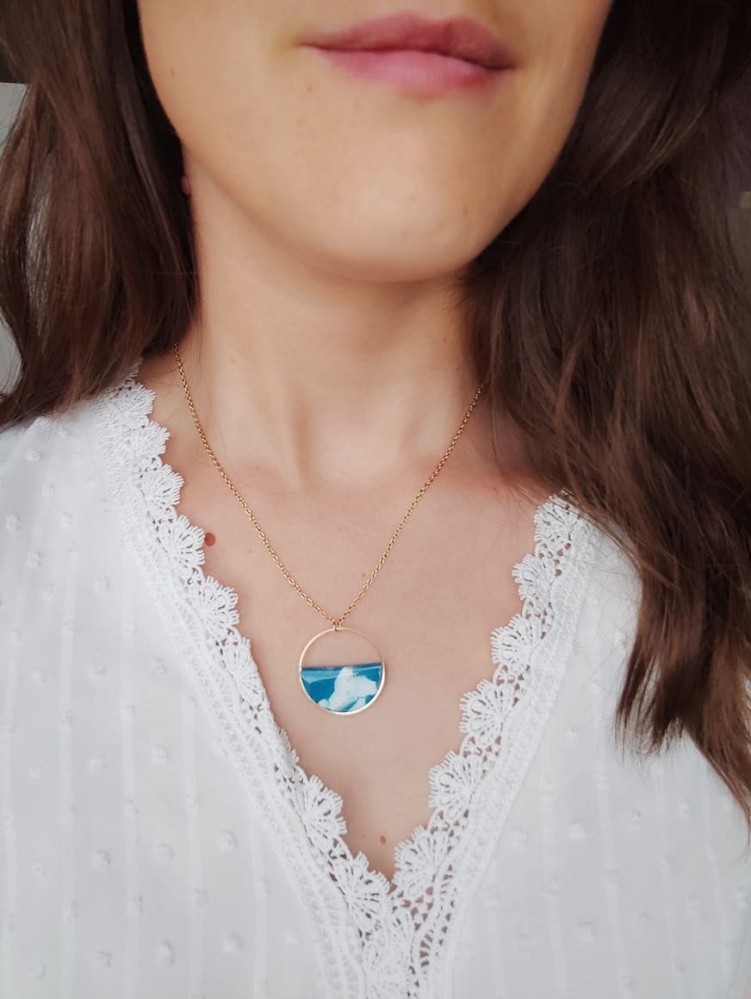 Collier Lili Bleu - Miladora Créations