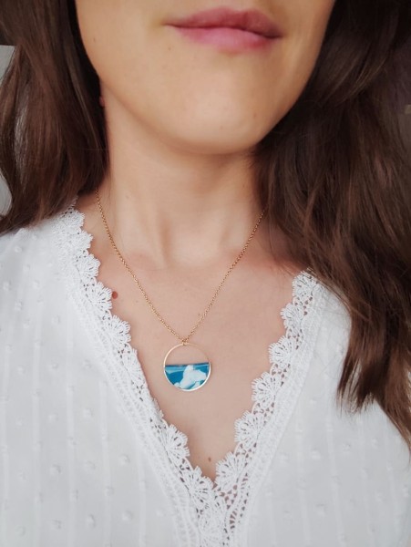 Collier Lili Bleu - Miladora Créations