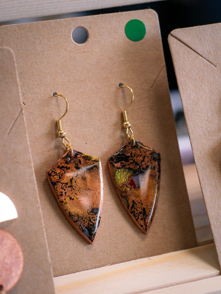 Boucles d'oreilles Dent Ambre - Miladora Créations