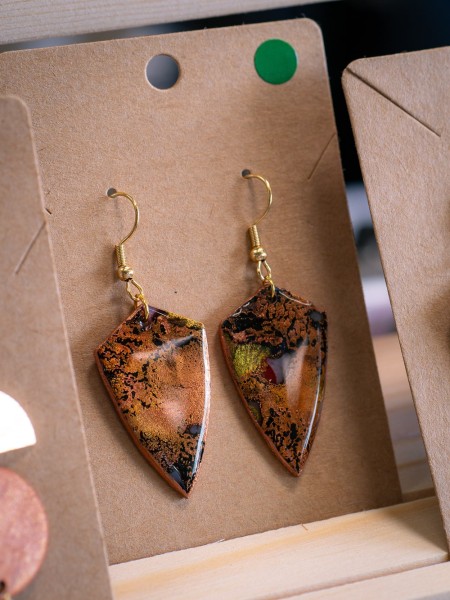 Boucles d'oreilles Dent Ambre - Miladora Créations