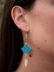 Boucles d'oreilles Canopée Triangles - Miladora Créations - Bijoux en argile polymère et acier inoxydable