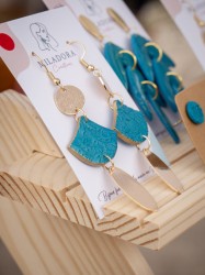 Boucles d'oreilles Canopée Triangles - Miladora Créations - Bijoux en argile polymère et acier inoxydable