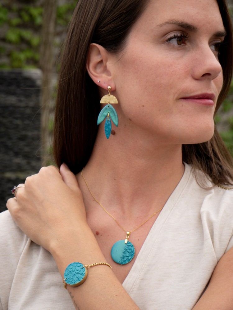 Bracelet règlable Canopée - Miladora Créations - Bijoux en argile polymère et acier inoxydable