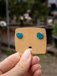 Puces d'oreilles Canopée dorées - Miladora Créations - Bijoux en argile polymère et acier inoxydable